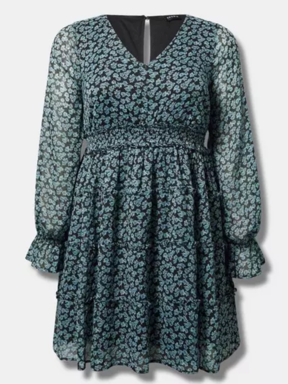 Mini Lurex Chiffon Tiered Dress